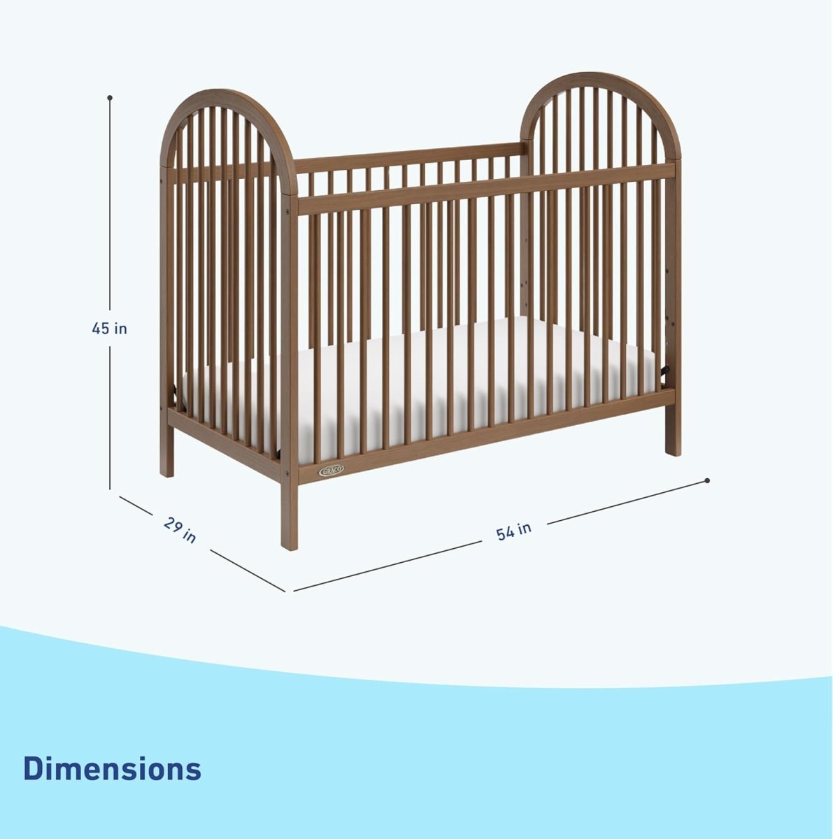 Graco Olivia 3 - in - 1 Convertible Crib (Hazelnut) – GREENGUARD Gold Certified, Converts to Daybed and Toddler Bed, Fits Standard Full - Size Crib Mattress, Adjustable Mattress Height, Easy - to - Match Style - LittleTreasures