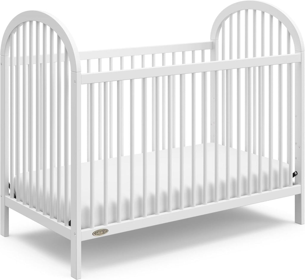 Graco Olivia 3 - in - 1 Convertible Crib (White) – GREENGUARD Gold Certified, Converts to Daybed and Toddler Bed, Fits Standard Full - Size Crib Mattress, Adjustable Mattress Height, Easy - to - Match Style - LittleTreasures