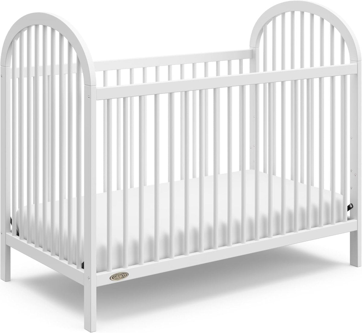 Graco Olivia 3 - in - 1 Convertible Crib (White) – GREENGUARD Gold Certified, Converts to Daybed and Toddler Bed, Fits Standard Full - Size Crib Mattress, Adjustable Mattress Height, Easy - to - Match Style - LittleTreasures