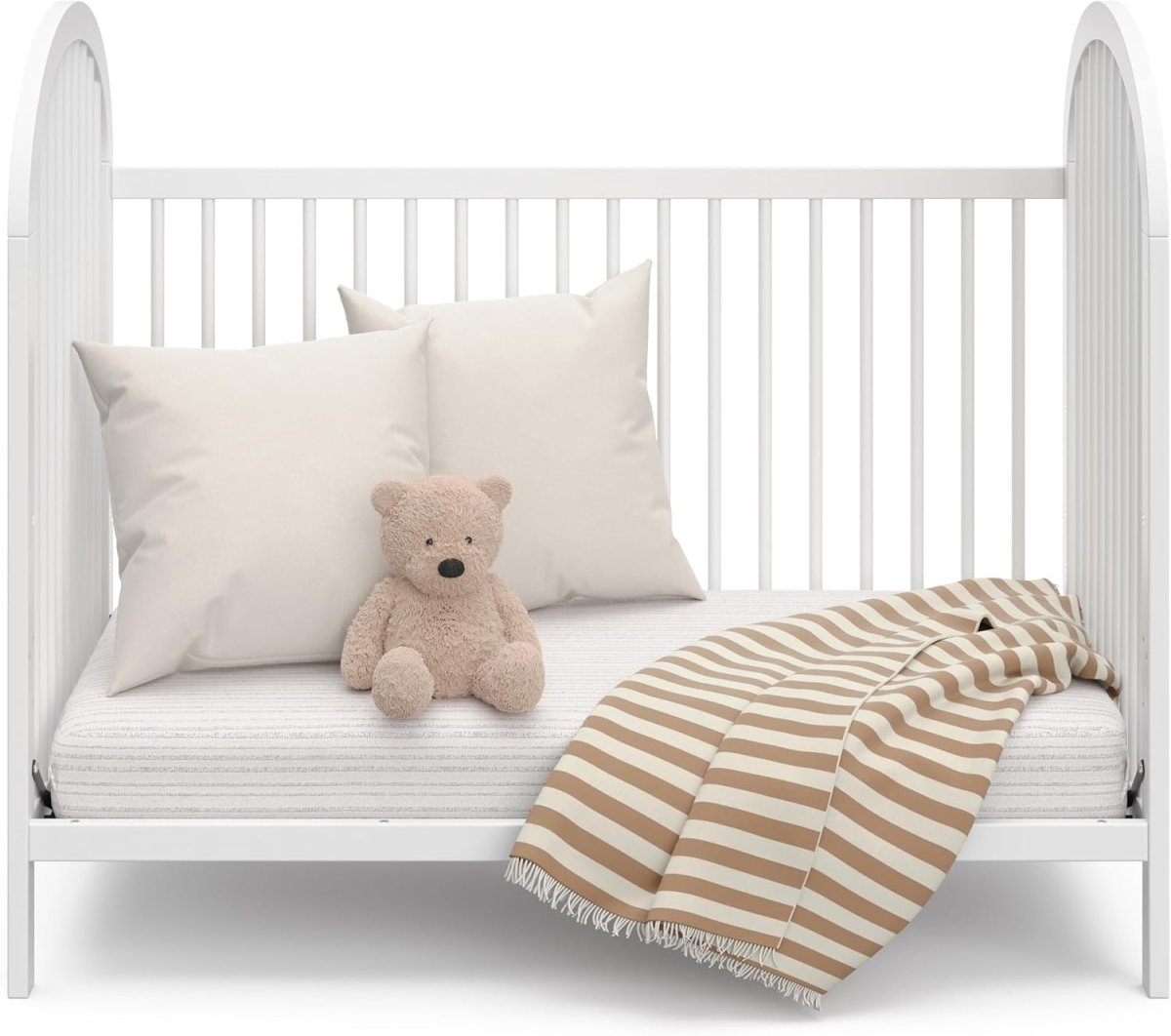 Graco Olivia 3 - in - 1 Convertible Crib (White) – GREENGUARD Gold Certified, Converts to Daybed and Toddler Bed, Fits Standard Full - Size Crib Mattress, Adjustable Mattress Height, Easy - to - Match Style - LittleTreasures