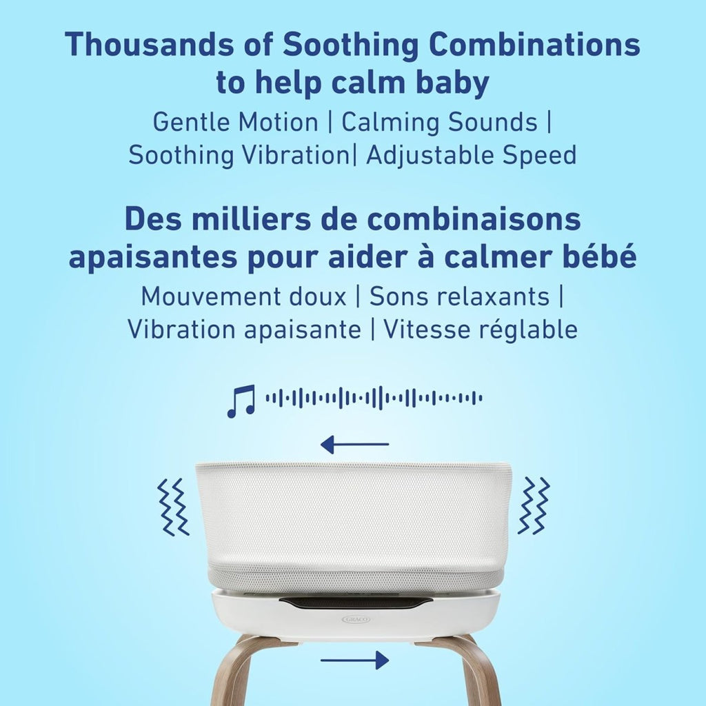 Graco SmartSense Soothing Bassinet with White Noise & Motion - LittleTreasures