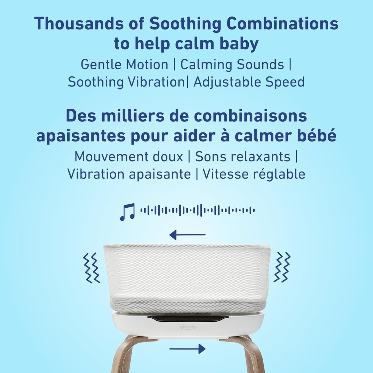 Graco SmartSense Soothing Bassinet with White Noise & Motion - LittleTreasures