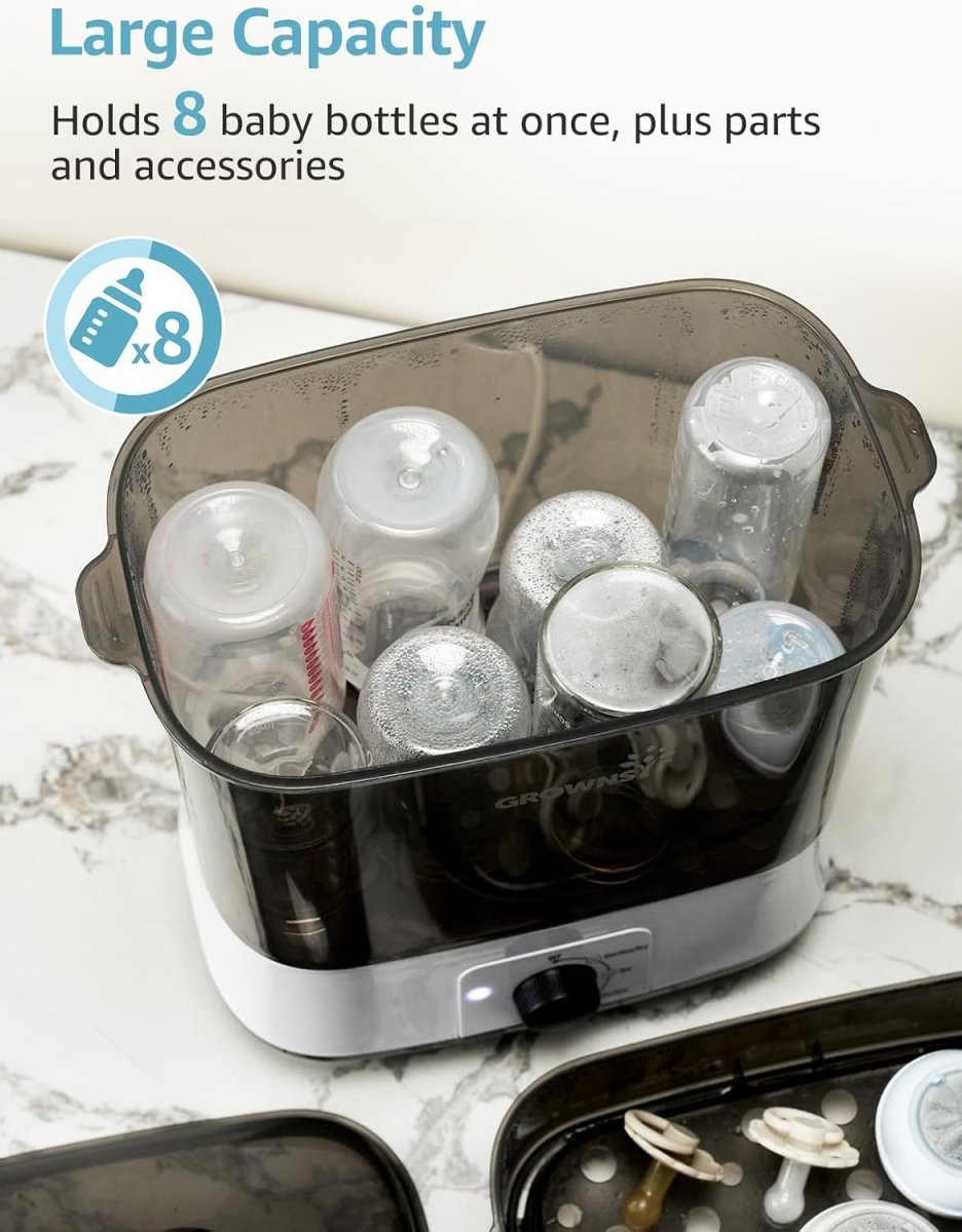 GROWNSY Bottle Sterilizer and Dryer, Electric Steam Baby Bottle Sterilizer, Bottle Sanitizer for Baby Bottles & Pacifiers, Breast Pump Parts - LittleTreasures