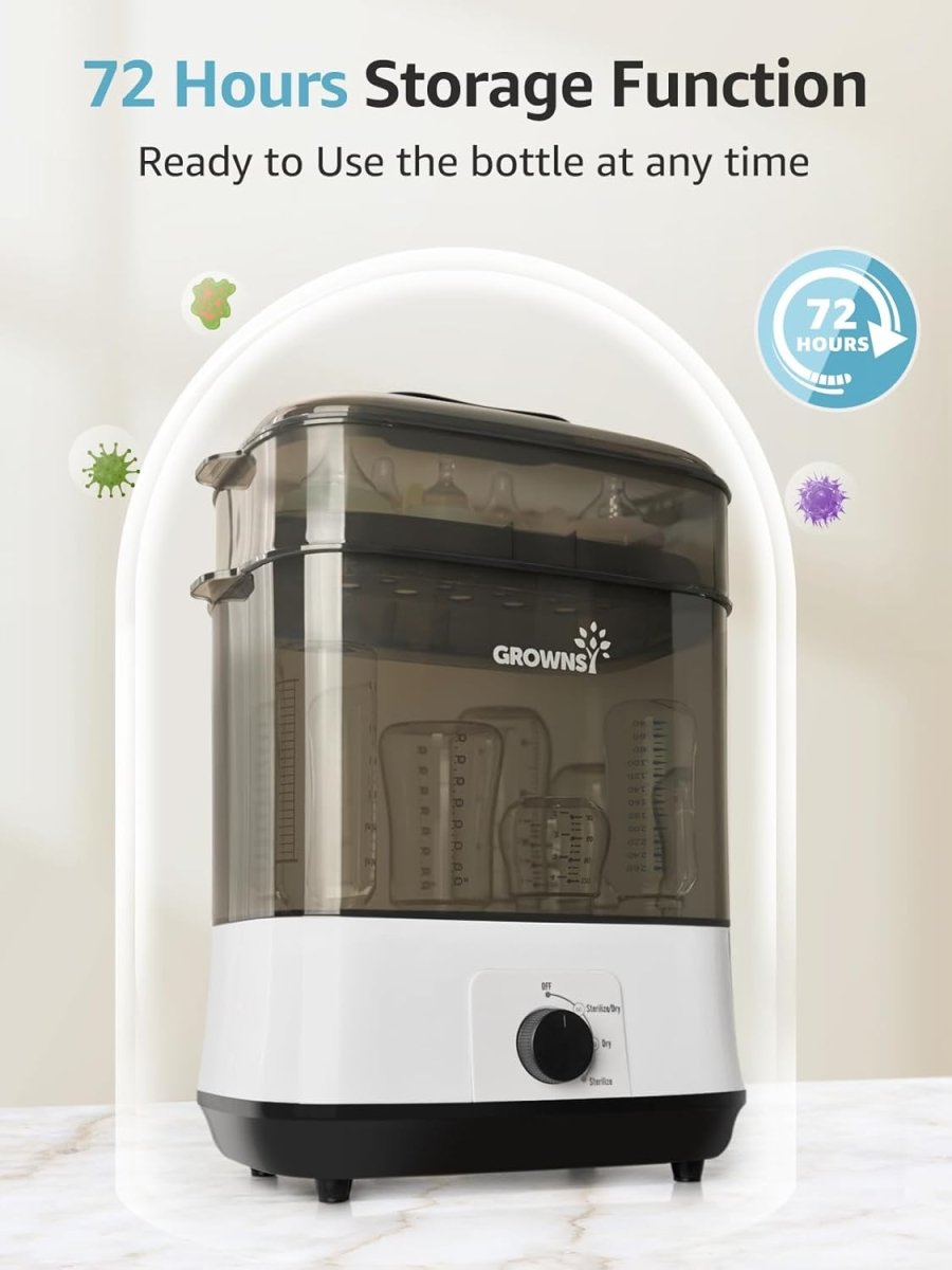 GROWNSY Bottle Sterilizer and Dryer, Electric Steam Baby Bottle Sterilizer, Bottle Sanitizer for Baby Bottles & Pacifiers, Breast Pump Parts - LittleTreasures