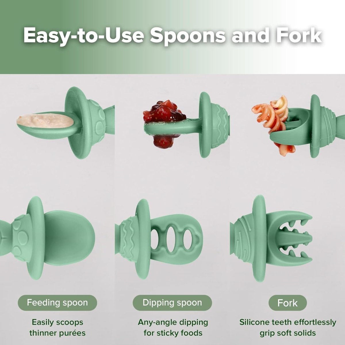 Haakaa Astronaut Beginner Silicone Cutlery Set – Baby Spoons and Forks for Self Feeding 6 Months, Baby Led Weaning Supplies, Toddler Feeding Essentials - LittleTreasures