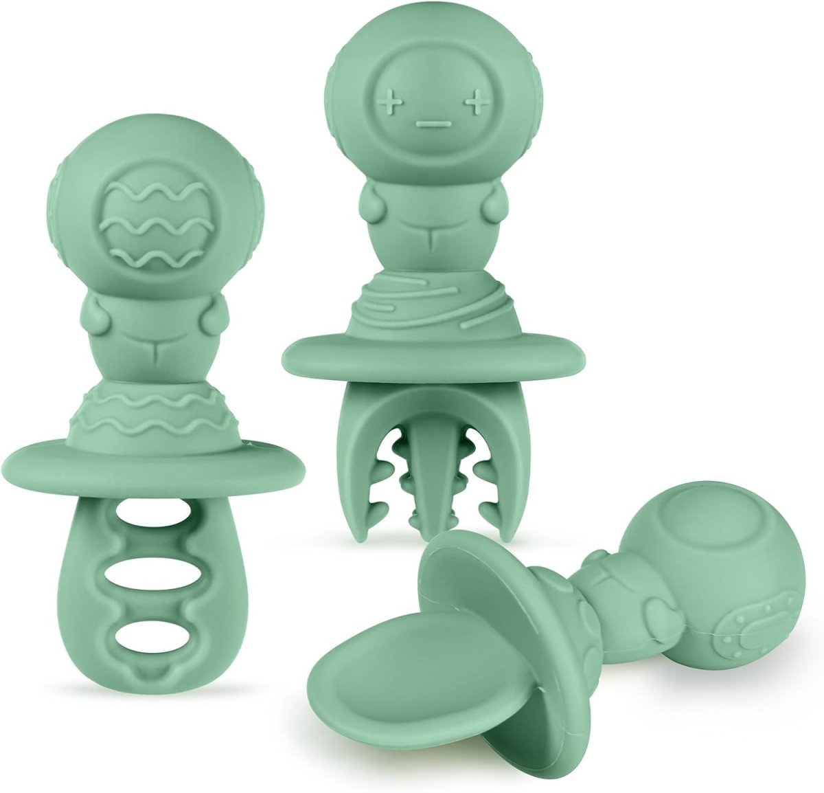 Haakaa Astronaut Beginner Silicone Cutlery Set – Baby Spoons and Forks for Self Feeding 6 Months, Baby Led Weaning Supplies, Toddler Feeding Essentials - LittleTreasures