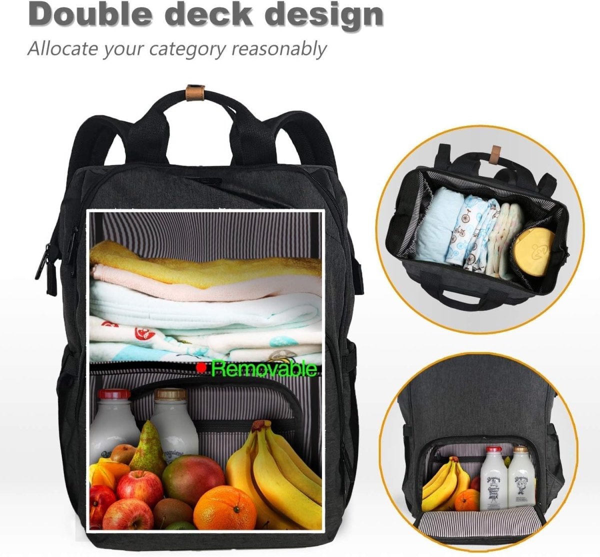 Hap Tim Diaper Bag Backpack,Large Capacity Travel Back Pack Maternity Baby Nappy Changing Bags - LittleTreasures