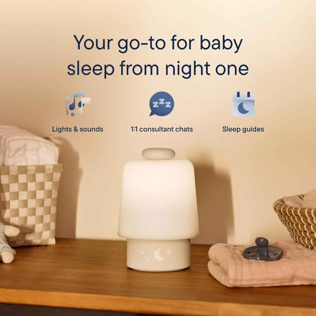 Hatch Baby Sound Machine, Night Light | Hatch Baby Model | Sleep Support | Registry Essential, Routine Builder, Time - to - Rise Alarm Clock, White Noise, Nursery Stories, Toddler Kids (Wi - Fi), Putty - LittleTreasures