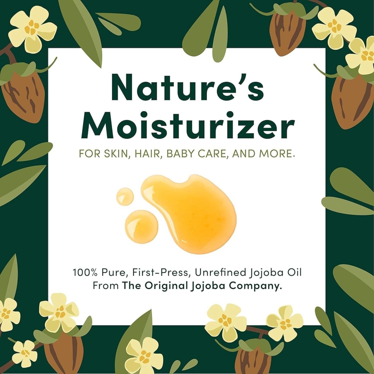 HobaCare Organic Jojoba Baby Oil with Pump – 100% Pure Natural Unrefined Unscented Cold Pressed Jojoba Oil for Baby Hair, Infant Skin, Body Care (4.22 fl oz / 125 ml) - LittleTreasures