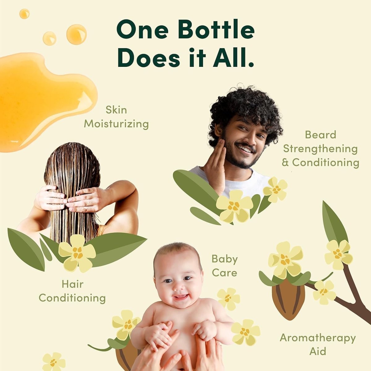 HobaCare Organic Jojoba Baby Oil with Pump – 100% Pure Natural Unrefined Unscented Cold Pressed Jojoba Oil for Baby Hair, Infant Skin, Body Care (4.22 fl oz / 125 ml) - LittleTreasures