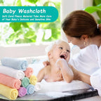 HOMEXCEL Baby Washcloths 24 Pack,Microfiber Coral Fleece Baby Bath Face Towel 7x9 Inch Extra Absorbent and Soft Burp Cloth and Wash Cloths for Newborn,Infants and Toddlers,Gentle On Sensitive Skin - LittleTreasures