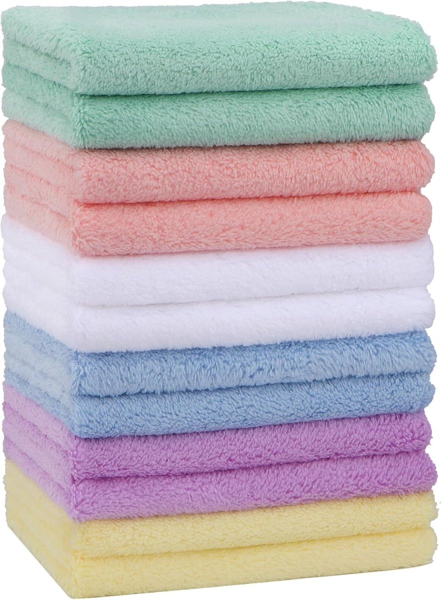 HOMEXCEL Baby Washcloths 24 Pack,Microfiber Coral Fleece Baby Bath Face Towel 7x9 Inch Extra Absorbent and Soft Burp Cloth and Wash Cloths for Newborn,Infants and Toddlers,Gentle On Sensitive Skin - LittleTreasures