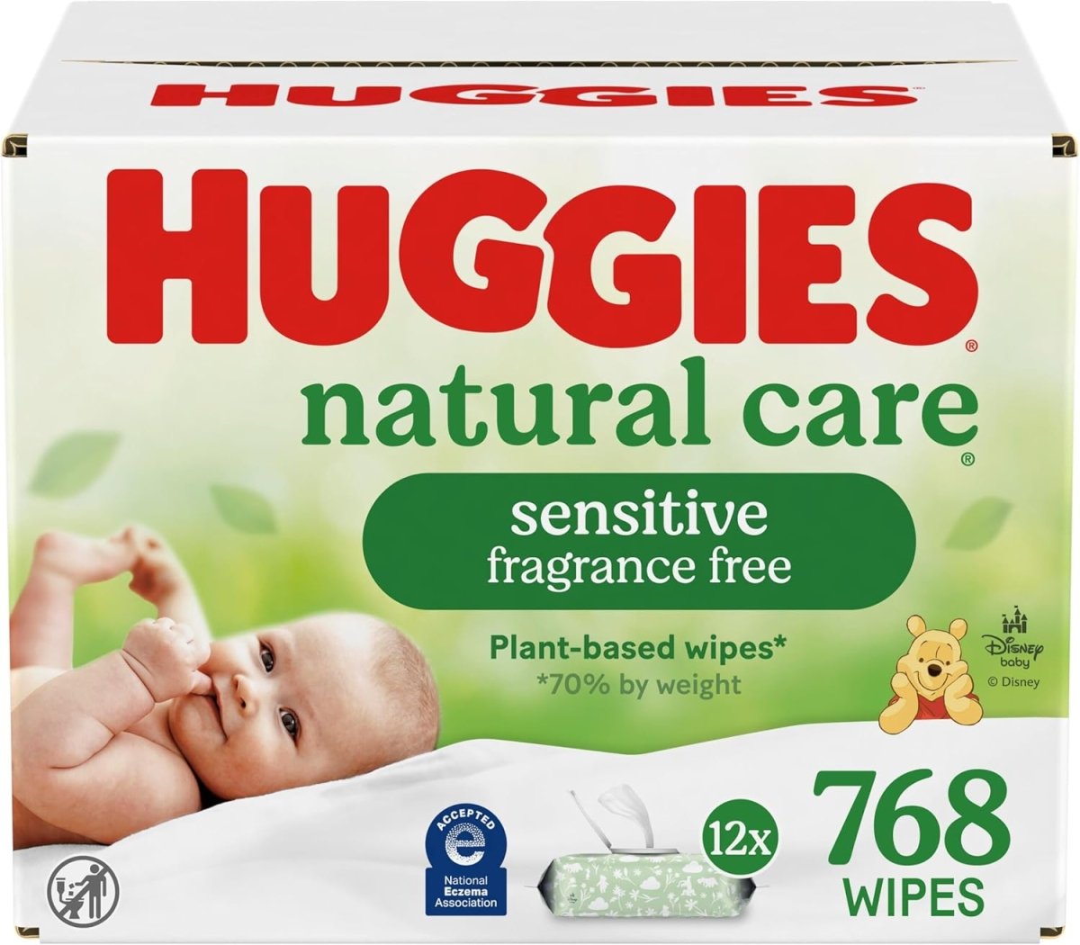 Huggies Natural Care Sensitive Baby Wipes, Unscented, Hypoallergenic, 99% Purified Water, 15 Flip - Top Packs (960 Wipes Total) - LittleTreasures