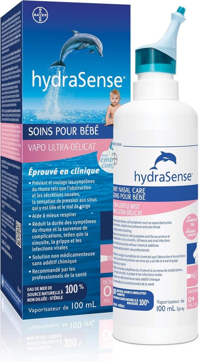 HydraSense Ultra - Gentle Mist Nasal Spray, Baby Nasal Care, 100% Natural Sourced Seawater, Preservative - Free, 100 mL - LittleTreasures