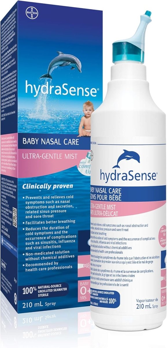 HydraSense Ultra - Gentle Mist Nasal Spray, Baby Nasal Care, 100% Natural Sourced Seawater, Preservative - Free, 100 mL - LittleTreasures
