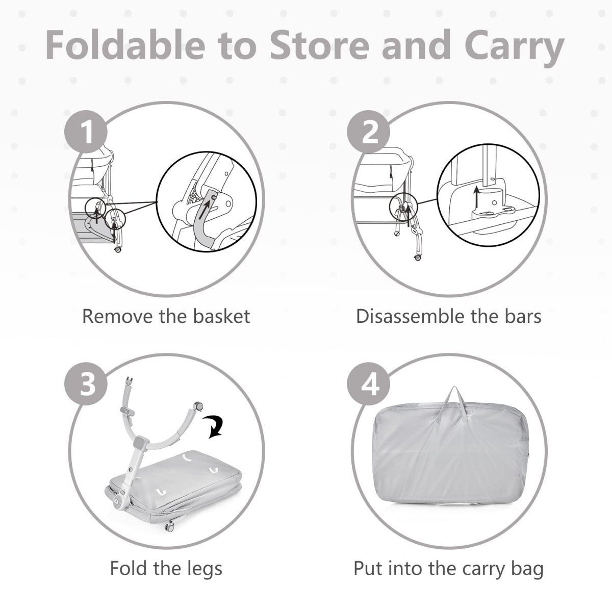 INFANS 3 - in - 1 Baby Rocking Bassinet & Portable Co - Sleeper Crib - LittleTreasures