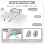 INFANS 3 - in - 1 Baby Rocking Bassinet & Portable Co - Sleeper Crib - LittleTreasures