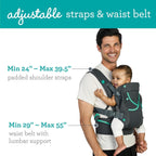 Infantino Carry On Active - Ergonomic Multi - Pocket Infant & Toddler Carrier, 8 - 40 lbs, with Padded Straps, Lumbar Belt Storage & Pacifier Loop - LittleTreasures