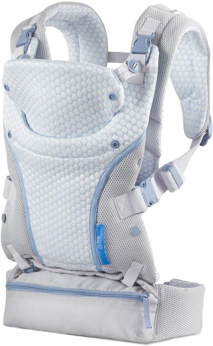 Infantino StayCool 4 - in - 1 Convertible Carrier, Ergonomic Design for Infant and Toddlers, 8 - 40lbs with Storage Pocket, White - LittleTreasures