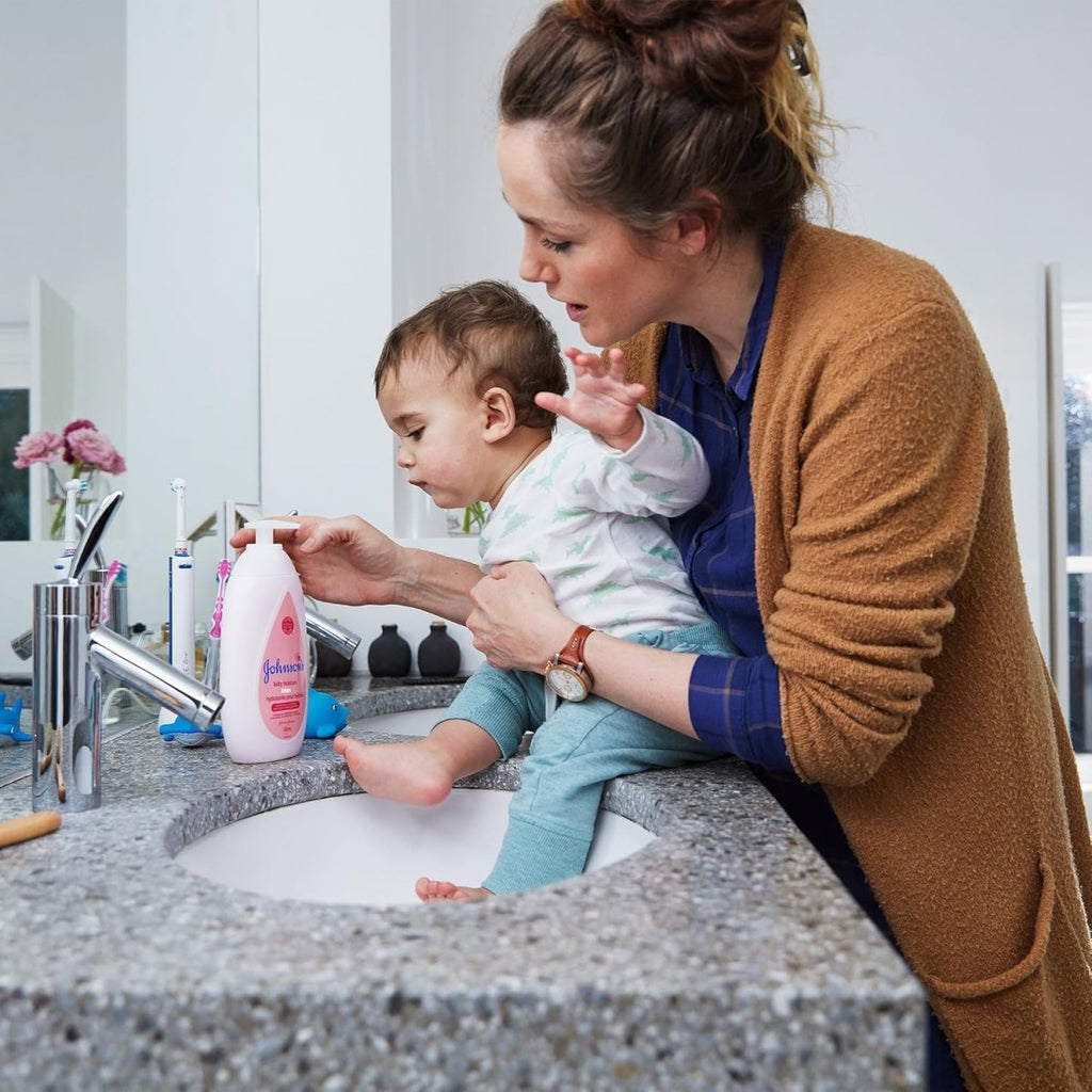 Johnson's Moisturizing Mild Pink Baby Lotion with Coconut Oil for Delicate Baby Skin, Paraben - , Phthalate - & Dye - Free, Hypoallergenic & Dermatologist - Tested, Baby Skin Care 800ml - LittleTreasures