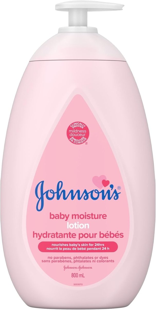 Johnson's Moisturizing Mild Pink Baby Lotion with Coconut Oil for Delicate Baby Skin, Paraben - , Phthalate - & Dye - Free, Hypoallergenic & Dermatologist - Tested, Baby Skin Care 800ml - LittleTreasures