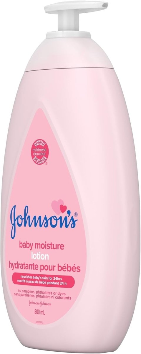 Johnson's Moisturizing Mild Pink Baby Lotion with Coconut Oil for Delicate Baby Skin, Paraben - , Phthalate - & Dye - Free, Hypoallergenic & Dermatologist - Tested, Baby Skin Care 800ml - LittleTreasures