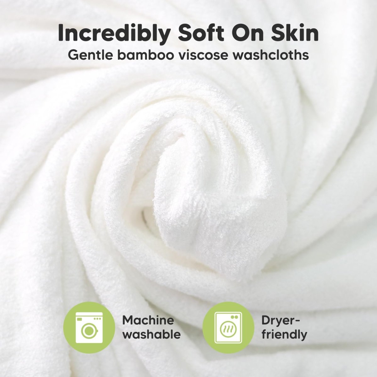 KeaBabies Deluxe Organic Bamboo Baby Washcloths 6 - Pack - LittleTreasures