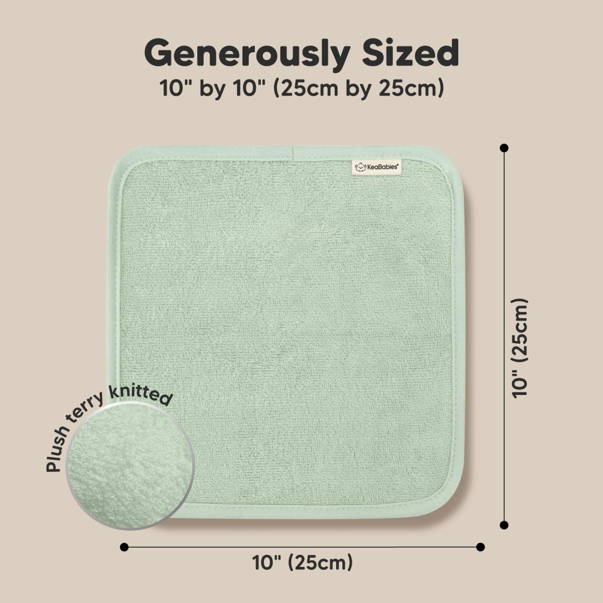 KeaBabies Organic Bamboo Baby Washcloths - 6 - Pack, Ultra Soft - LittleTreasures