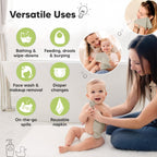 KeaBabies Organic Bamboo Baby Washcloths - 6 - Pack, Ultra Soft - LittleTreasures