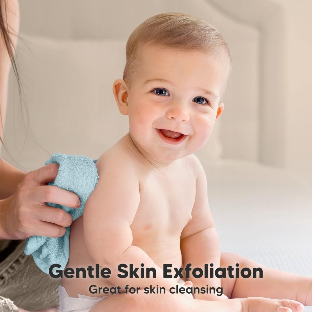 KeaBabies Organic Bamboo Baby Washcloths - 6 - Pack, Ultra Soft - LittleTreasures