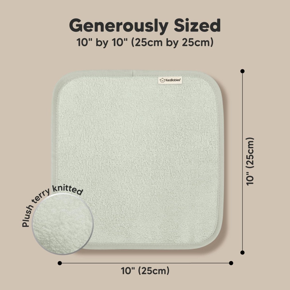 KeaBabies Organic Bamboo Baby Washcloths - 6 - Pack, Ultra Soft - LittleTreasures