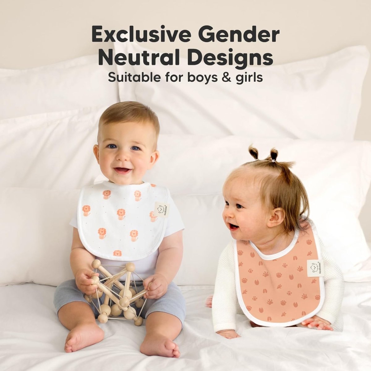 KeaBabies Organic Cotton 8 - Pack Baby Drool Bibs Unisex Adjustable - LittleTreasures