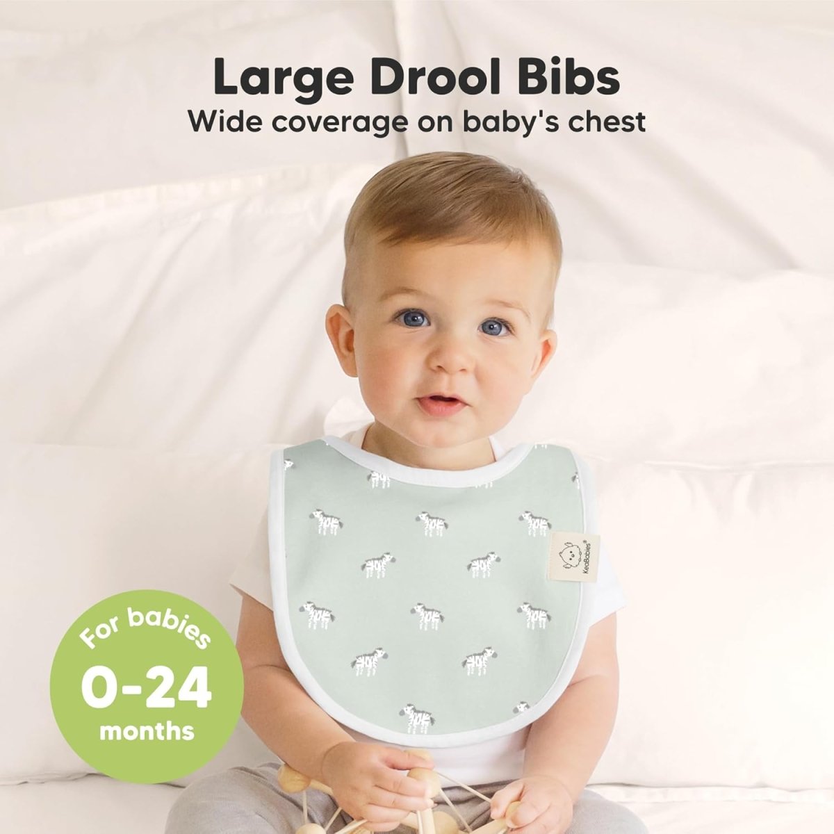 KeaBabies Organic Cotton 8 - Pack Baby Drool Bibs Unisex Adjustable - LittleTreasures