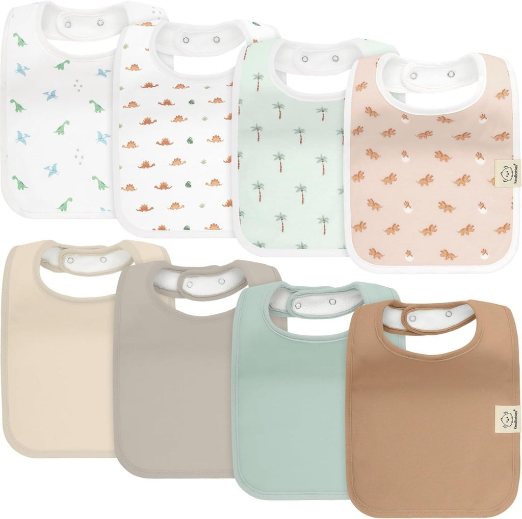 KeaBabies Organic Cotton Baby Bibs Set - 8 - Pack Unisex Absorbent - LittleTreasures
