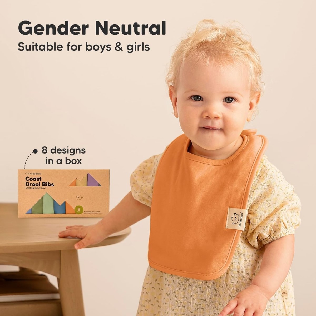 KeaBabies Organic Cotton Baby Bibs Set - 8 - Pack Unisex Absorbent - LittleTreasures