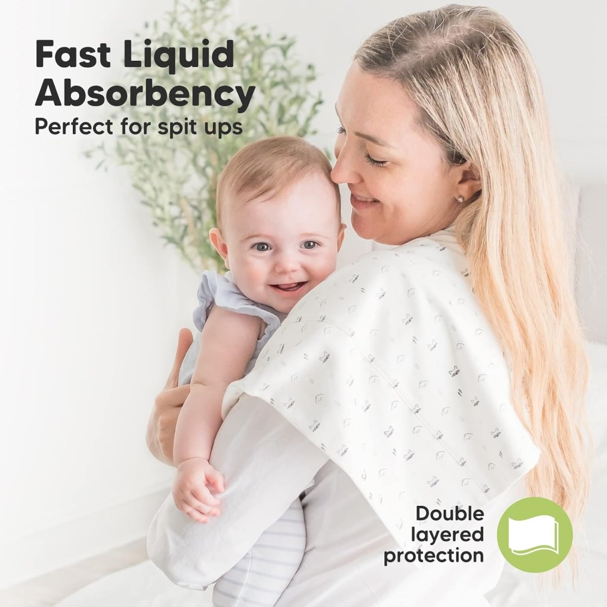 KeaBabies Organic Cotton Baby Burp Cloths - Ultra Absorbent Essentials - LittleTreasures