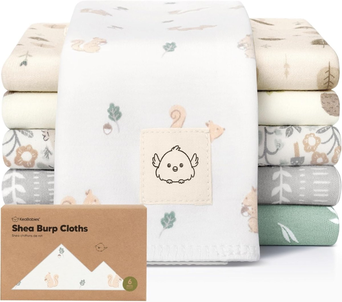 KeaBabies Organic Cotton Baby Burp Cloths - Ultra Absorbent Essentials - LittleTreasures
