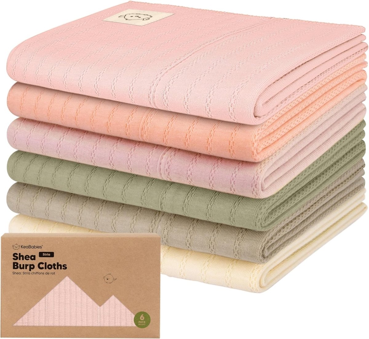 KeaBabies Organic Cotton Baby Burp Cloths - Ultra Absorbent Essentials - LittleTreasures