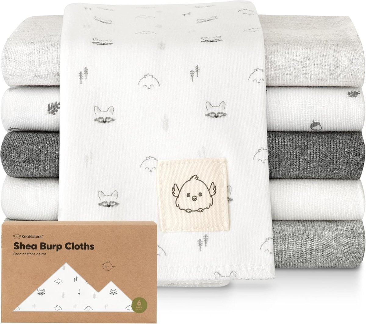 KeaBabies Organic Cotton Baby Burp Cloths - Ultra Absorbent Essentials - LittleTreasures