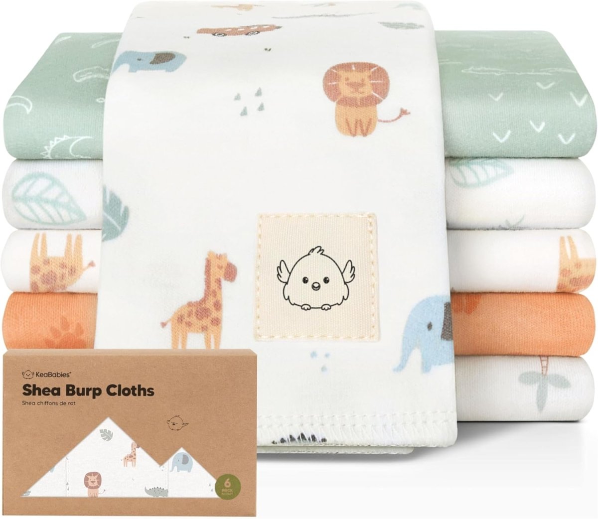 KeaBabies Organic Cotton Baby Burp Cloths - Ultra Absorbent Essentials - LittleTreasures