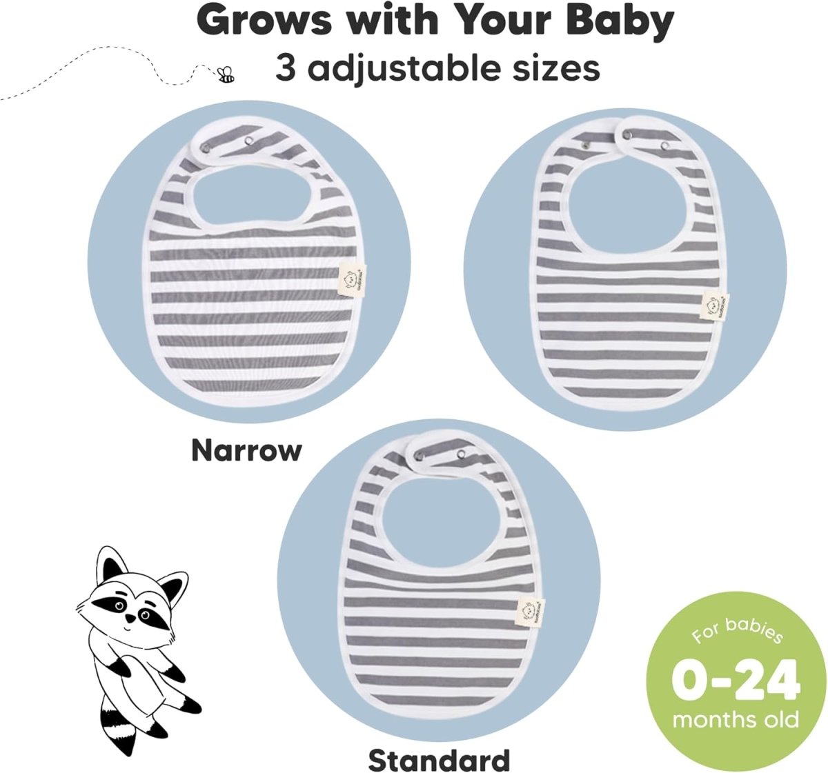 KeaBabies Organic Cotton Drool Bibs 8 - Pack - Unisex, Super Absorbent - LittleTreasures