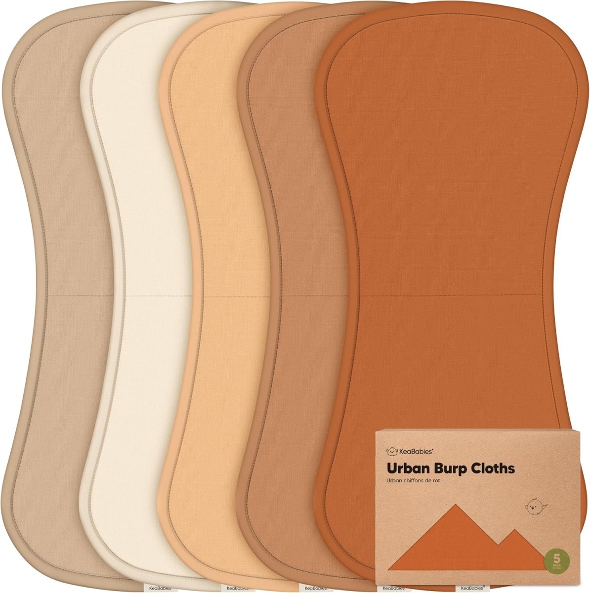 KeaBabies Organic Ultra - Absorbent Burp Cloth Set - 5 - Pack - LittleTreasures