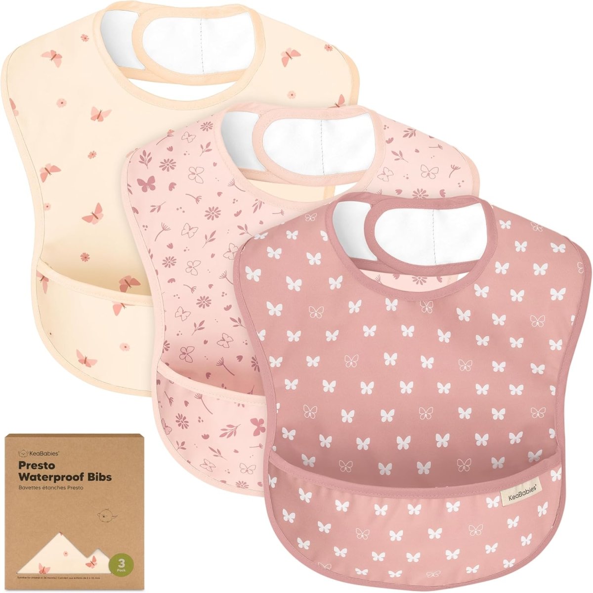 KeaBabies Presto Waterproof Bibs: Adjustable, Mess - Proof Comfort - LittleTreasures