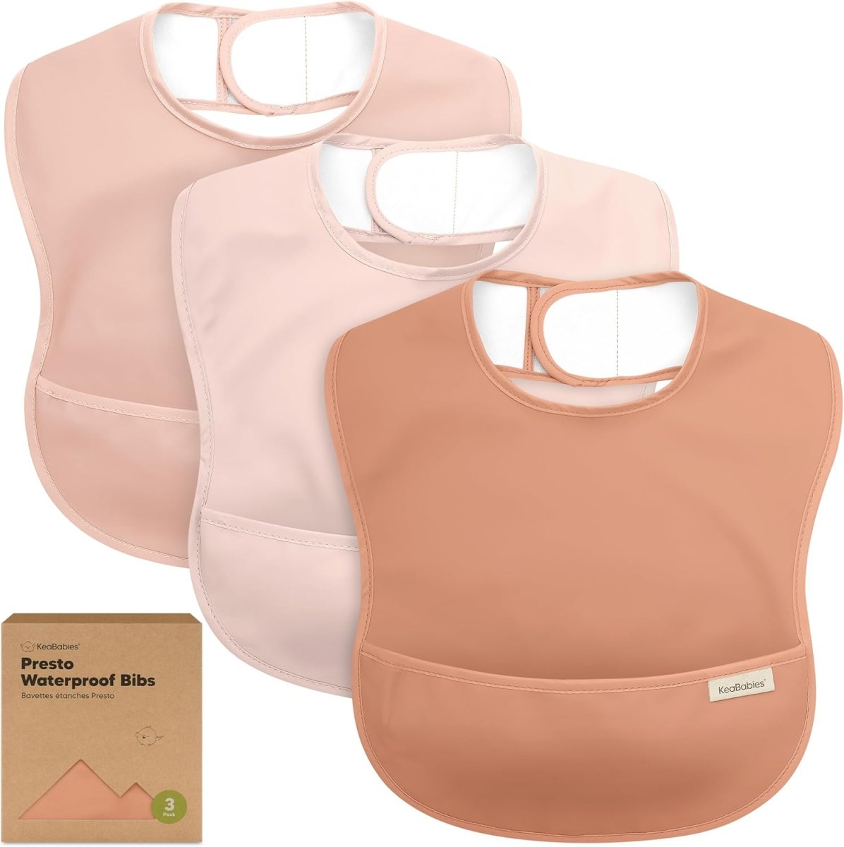 KeaBabies Presto Waterproof Bibs: Adjustable, Mess - Proof Comfort - LittleTreasures
