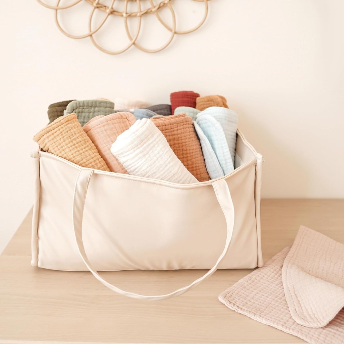 Konssy Muslin Baby Burp Cloths - 6 - Pack Soft Absorbent Set - LittleTreasures