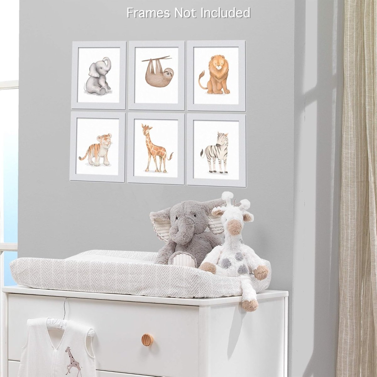 Lambs & Ivy Watercolor Safari Jungle Animals Unframed Nursery/Child Wall Art - LittleTreasures