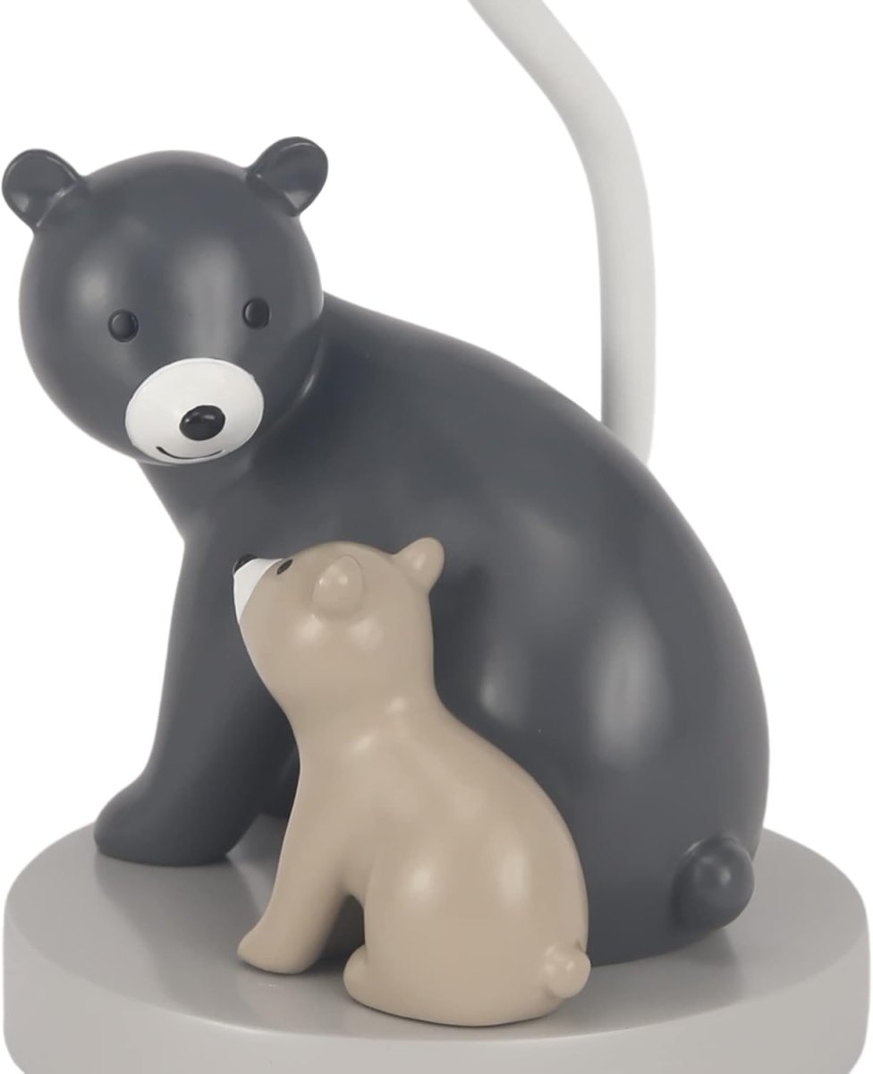 Lambs & Ivy Woodland Forest Gray Bears Nursery Lamp with Shade & Bulb - LittleTreasures