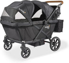 Larktale Caravan Coupe Quad V2, Compact Stroller Wagon with Reclining Seats for 4 Kids, Green - LittleTreasures