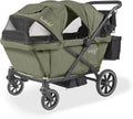 Larktale Caravan Coupe Quad V2, Compact Stroller Wagon with Reclining Seats for 4 Kids, Green - LittleTreasures