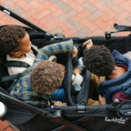 Larktale Caravan Coupe Quad V2, Compact Stroller Wagon with Reclining Seats for 4 Kids, Green - LittleTreasures